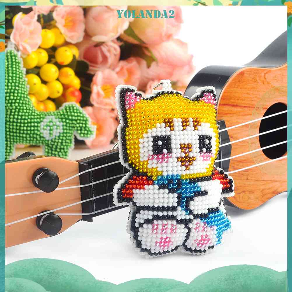 Móc Khóa Thêu Chữ Thập Đính Hạt Toàn Diện Chính Xác DIY