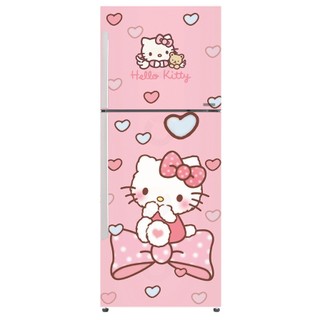 Decal dán tủ lạnh mèo hello kitty trái tim hồng - thuthaodecor