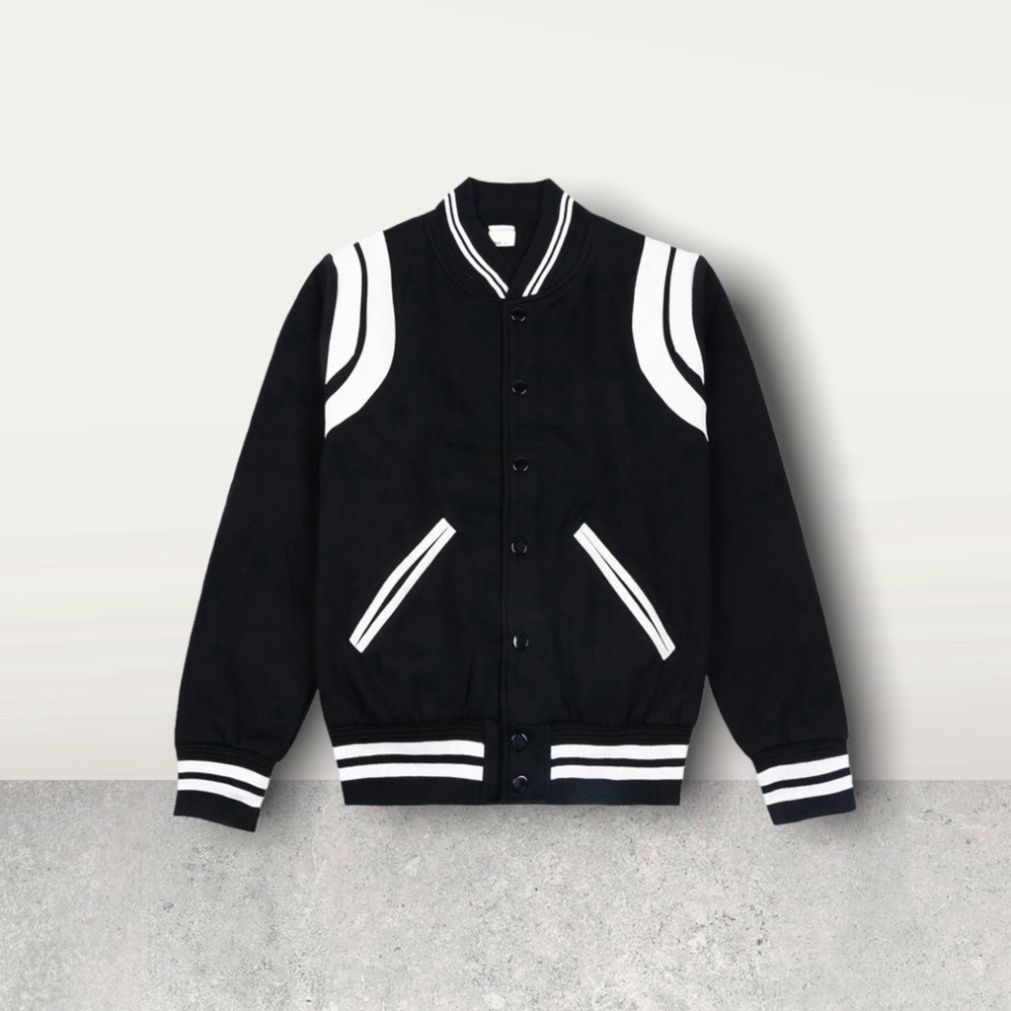 Áo Khoác Bomber Teddy Nam Phối Viền Da Chất Liệu Dạ Thời Trang Nam hot