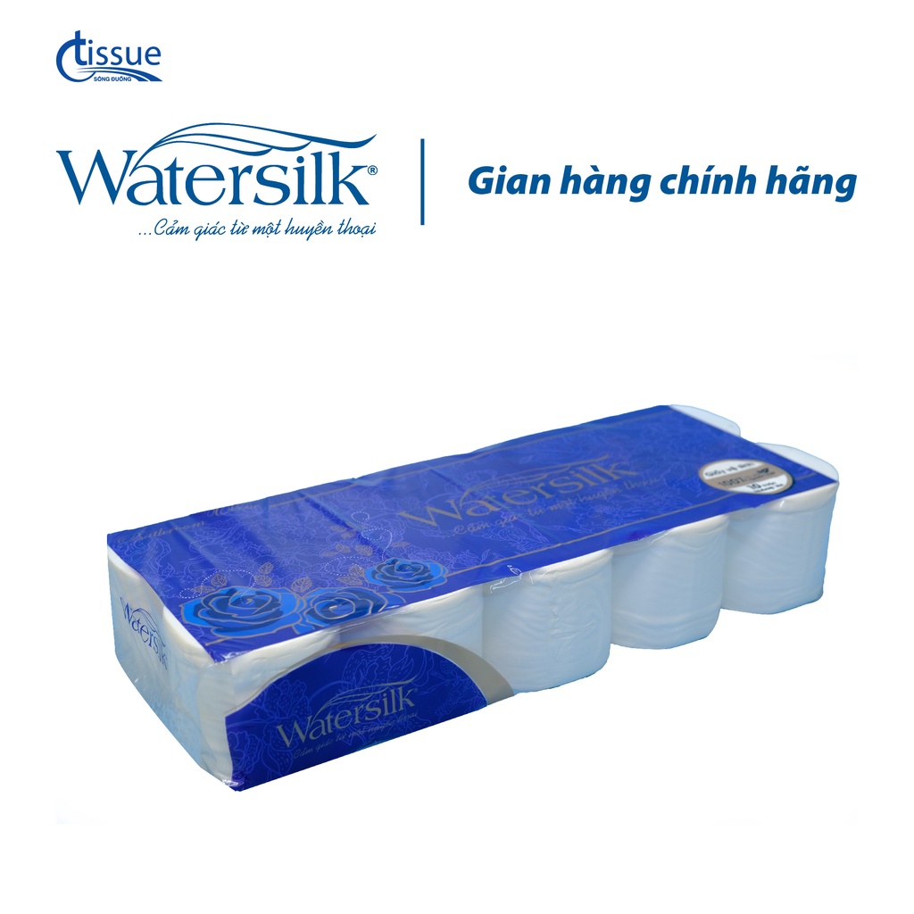 Giấy Vệ Sinh Watersilk 40m Không Lõi - Túi 10 Cuộn Cao Cấp