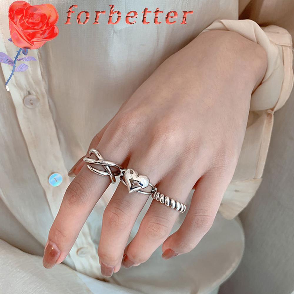 Nhẫn Đeo Tay Kim Loại Tạo Hình Trái Tim Thời Trang Cho Nữ