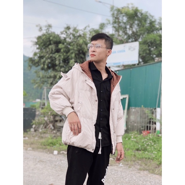 Khoác phao Bomber nam tay bo có mũ siêu ấm