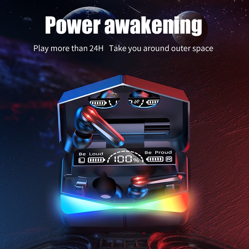 Tai Nghe Nhét Tai Không Dây Bluetooth TWS M28 Có Đèn LED Nhiều Màu