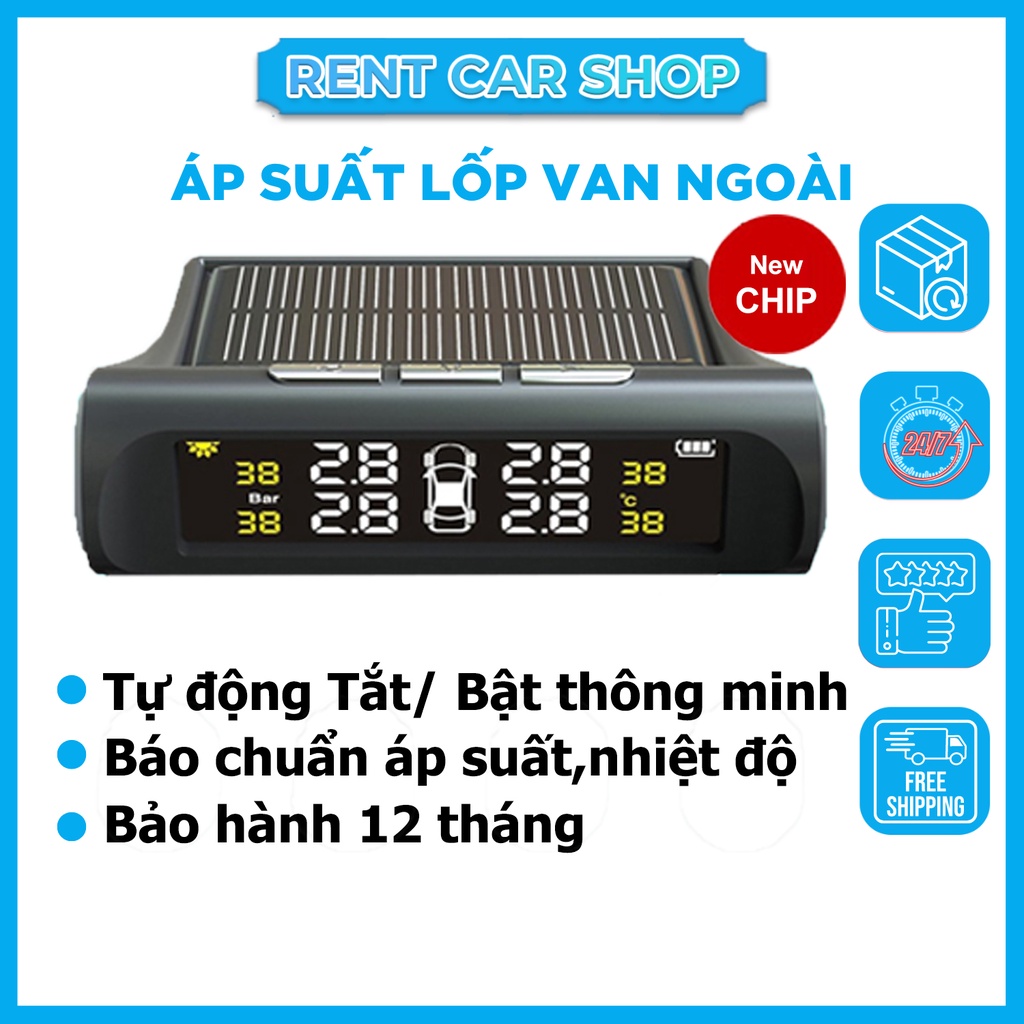 Cảm biến áp suất lốp ô tô van ngoài phiên bản mới,xạc năng lượng mặt trời
