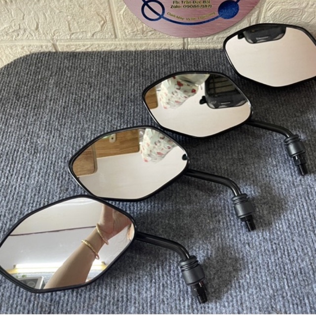 Kính chiếu hậu xe máy mẫu BB nhựa nhám dành cho các dòng xe l Gương chiếu hậu xe máy