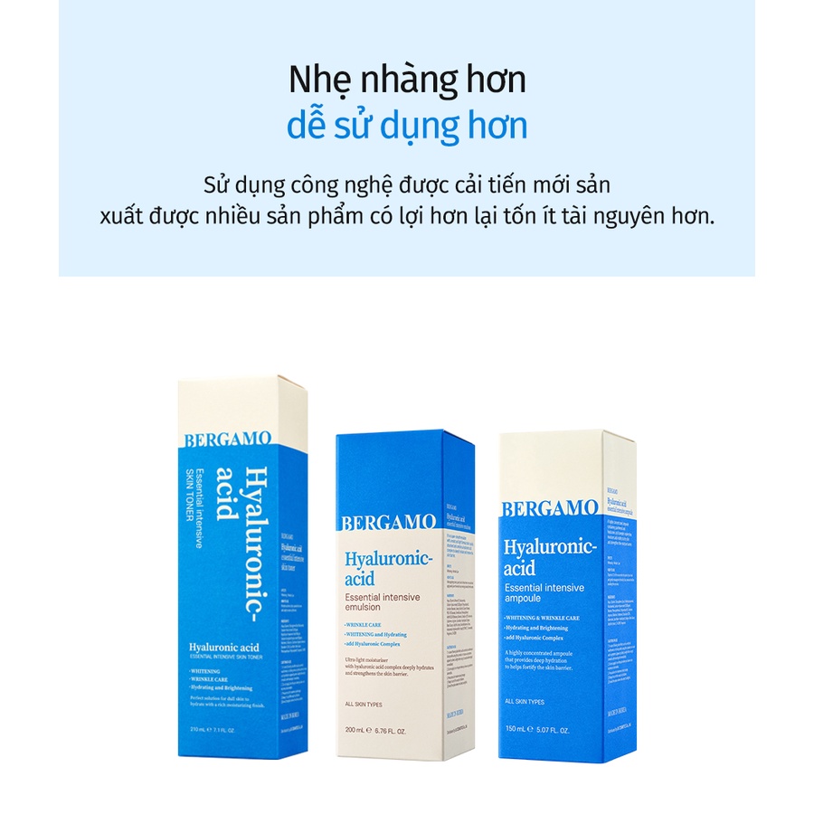 Tinh chất dưỡng da Hyaluronic Acid Ampoule BERGAMO Essential Insentive 150ml