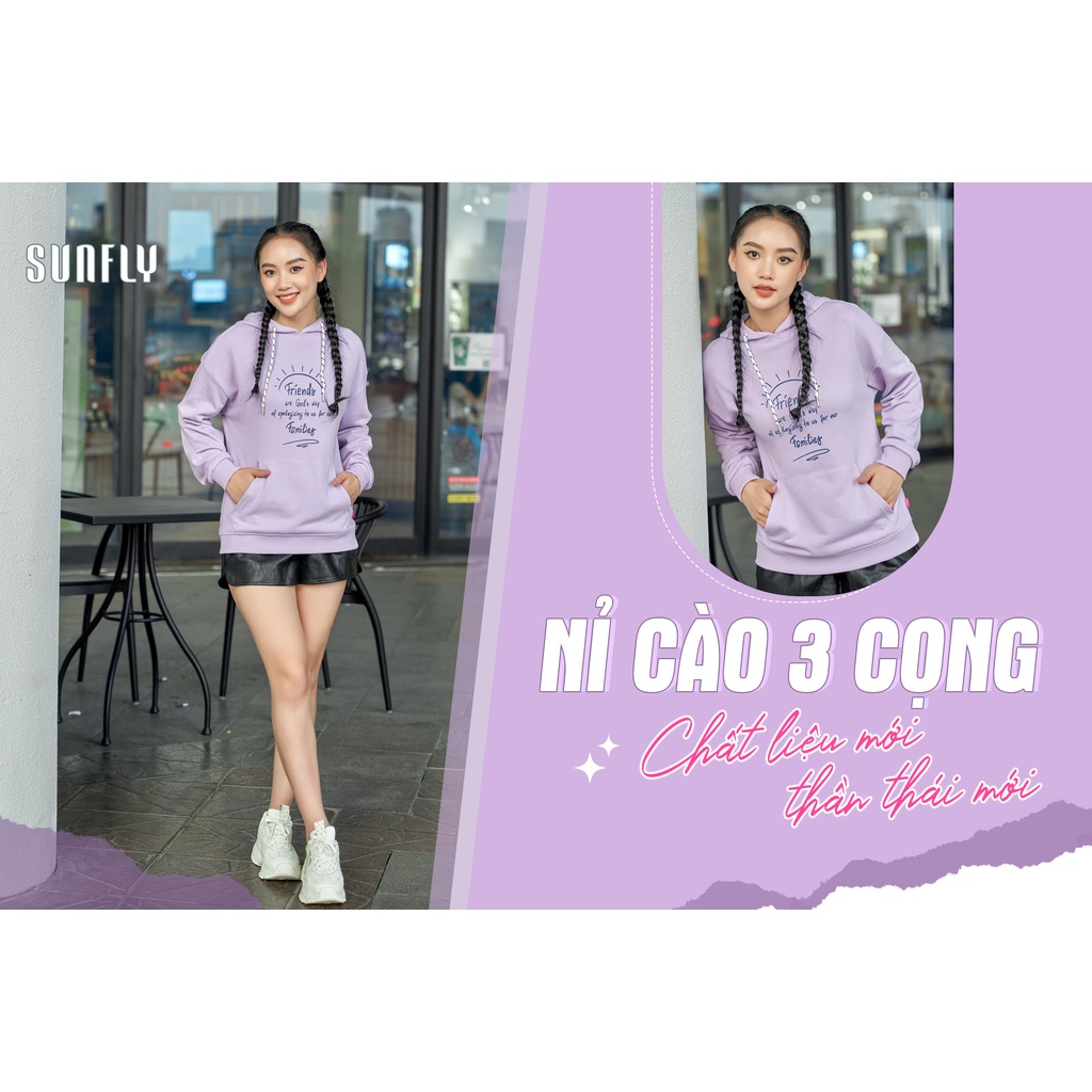 Áo nỉ nữ hoodies Sunffly SA9239