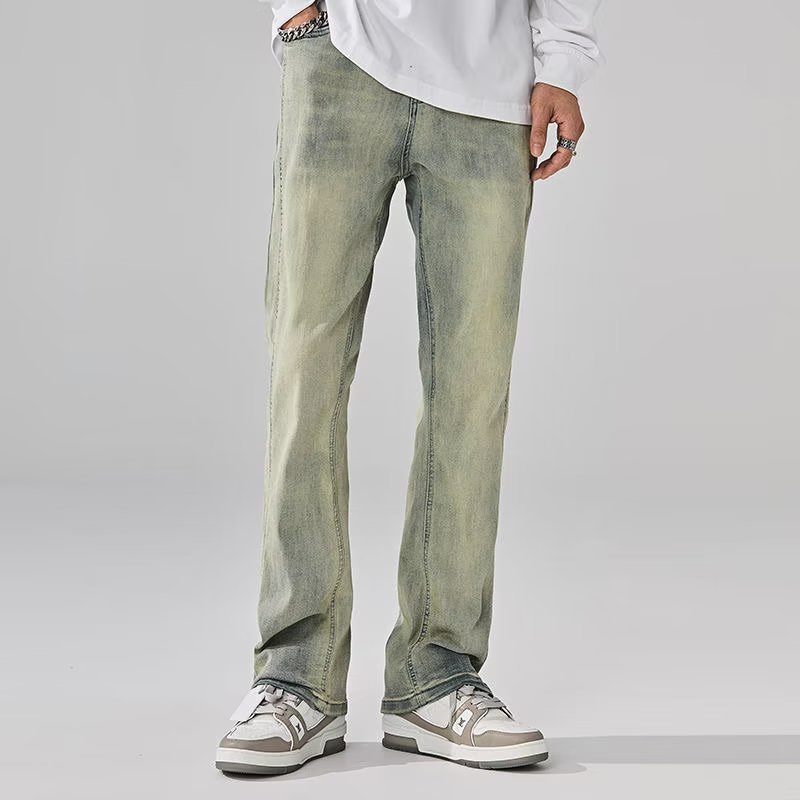 Quần Jean Nhuộm Màu Vàng Bùn Cao Cấp Phong Cách Đường Phố Mỹ Cho Nam Và Nữ