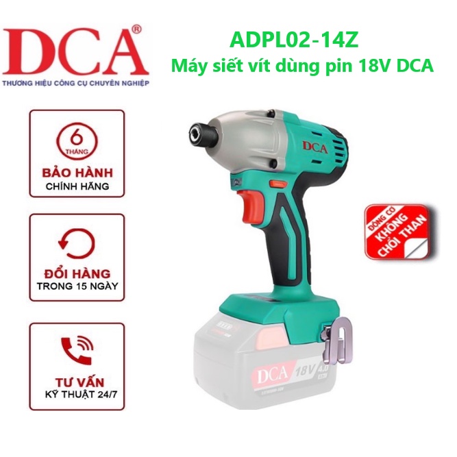 THÂN MÁY SIẾT VÍT DÙNG PIN DCA 18V KO CHỔI THAN (KHÔNG KÈM PIN VÀ SẠC) ADPL02-14Z