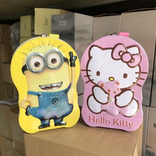 Ống heo tiết kiệm bằng sắt có khóa mini-Hình minion-kitty-nhện