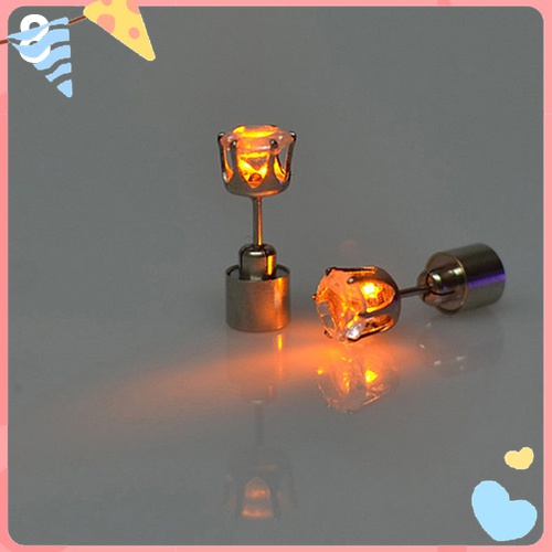 Khuyên Tai Đính Đá Có Đèn LED Độc Đáo