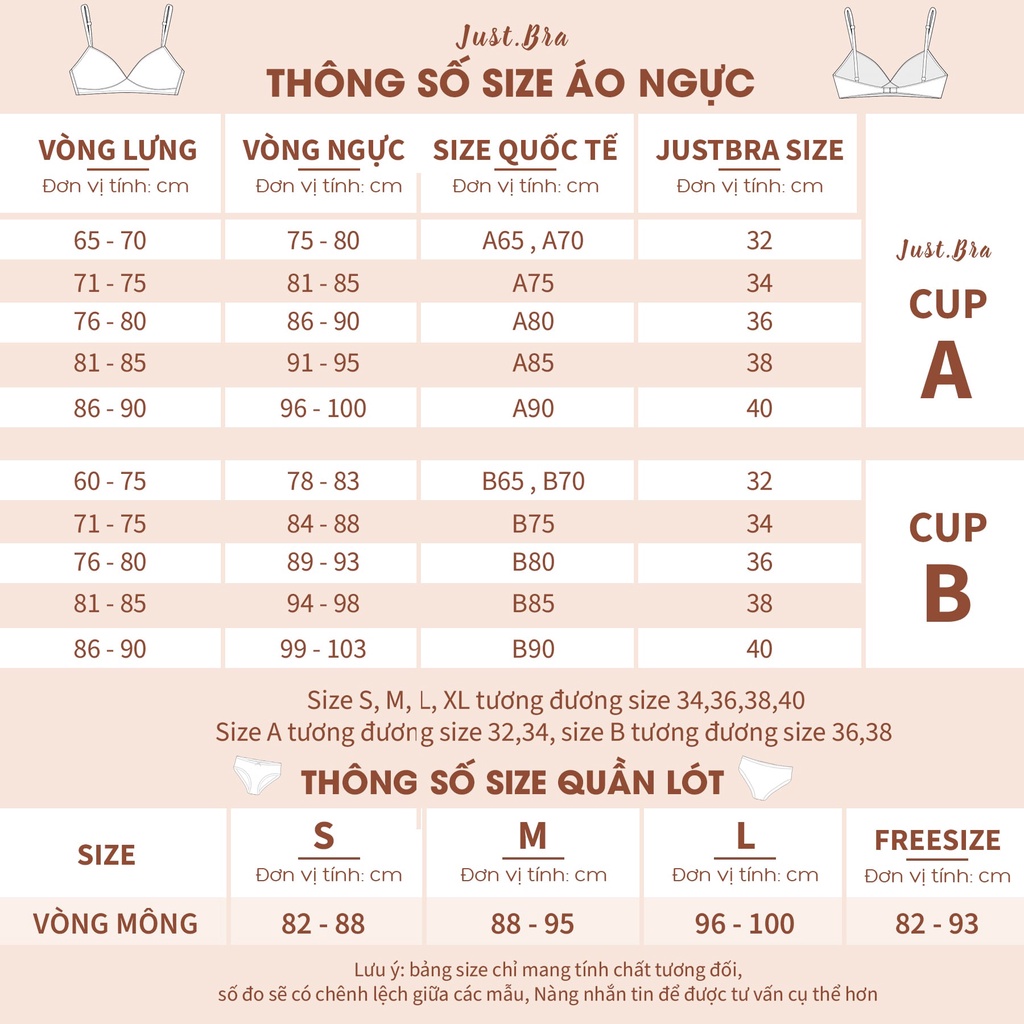 Áo ngực mút mỏng Just Bra không gọng chất liệu cotton thoải mái ôm gọn bầu ngực AB423