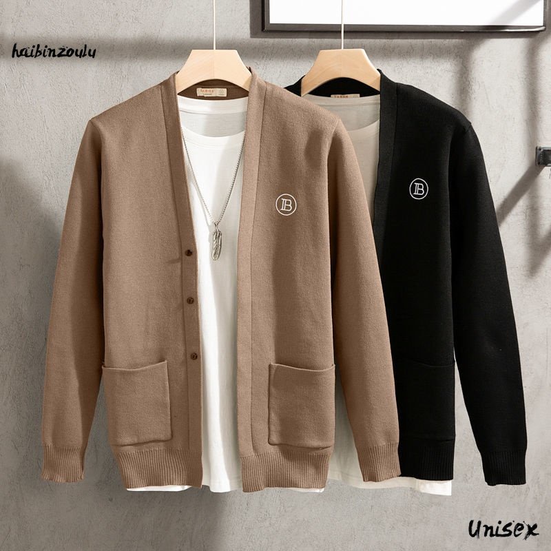 Áo Khoác Cardigan Dệt Kim Giữ Ấm Phong Cách Hàn Quốc Cho Nam Giới