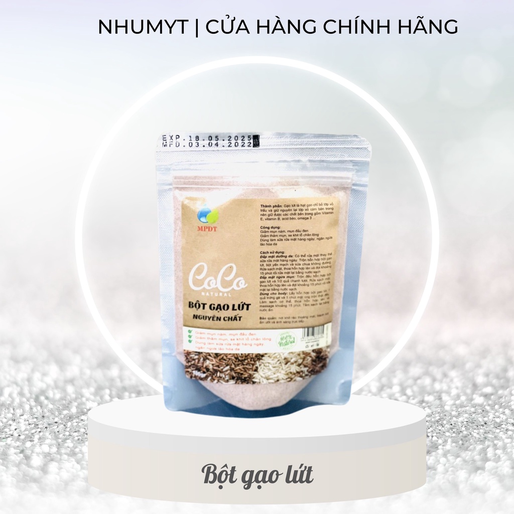 Tinh bột gạo lứt CoCo 100gr, gạo lứt đỏ, gạo huyết rồng, gạo lứt huyết rồng mát gan, giảm cân , thanh lọc giải nhiệt .