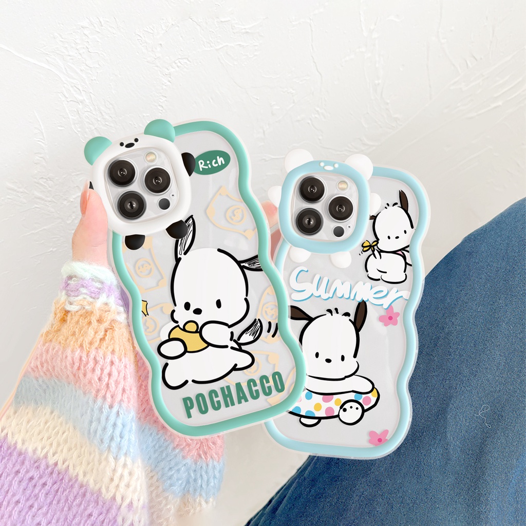 Ốp lưng iphone viền gấu lượn sóng Pochacco Summer 6/6plus/6s/6splus/7/7plus/8/8plus/x/xr/xs/11/12/13/pro/max/plus/promax