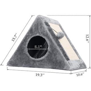 Cat tree tam giác kèm ổ nằm + bàn cào móng cho mèo có thể gấp gọn