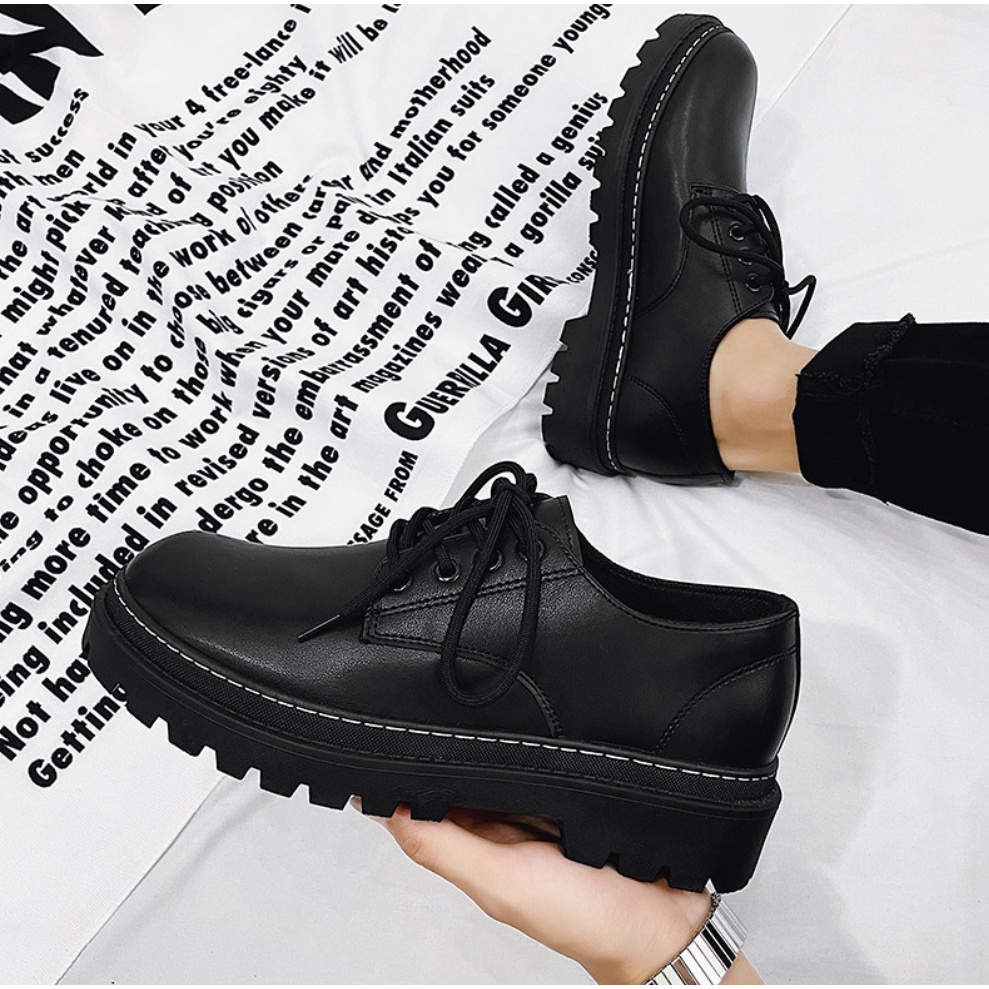 Giày Oxfords da nam cổ thấp doctor martin tăng chiều cao mã AF05