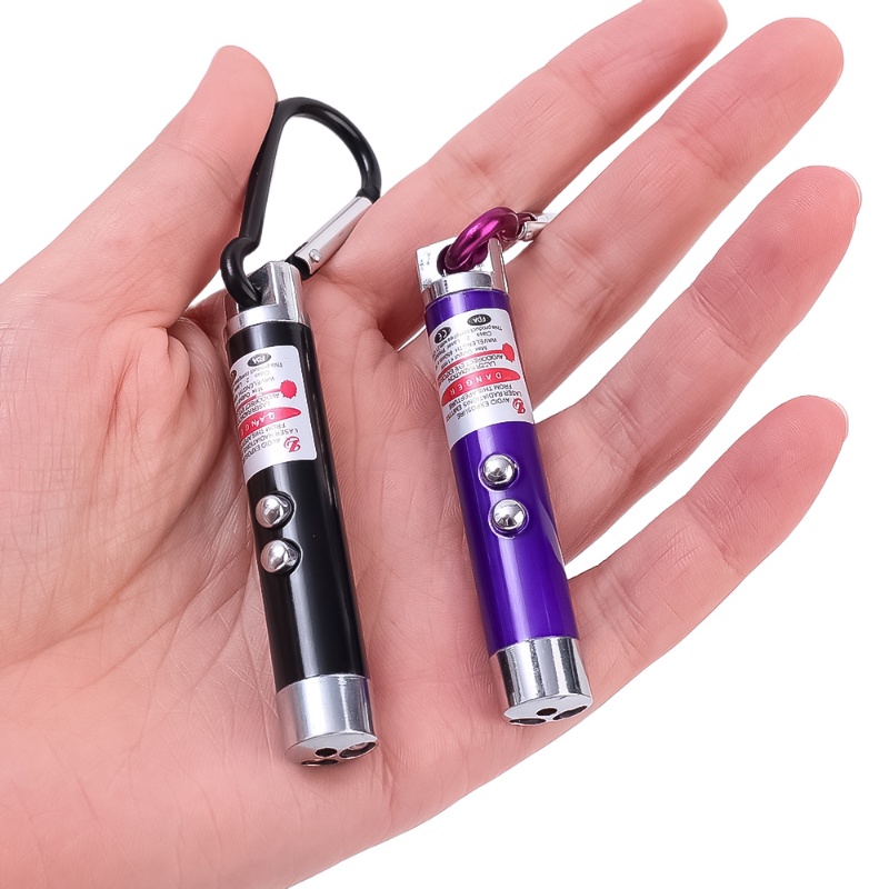 Móc Khóa Đèn Pin LED UV Mini 3 Trong 1 Đa Năng Tiện Dụng
