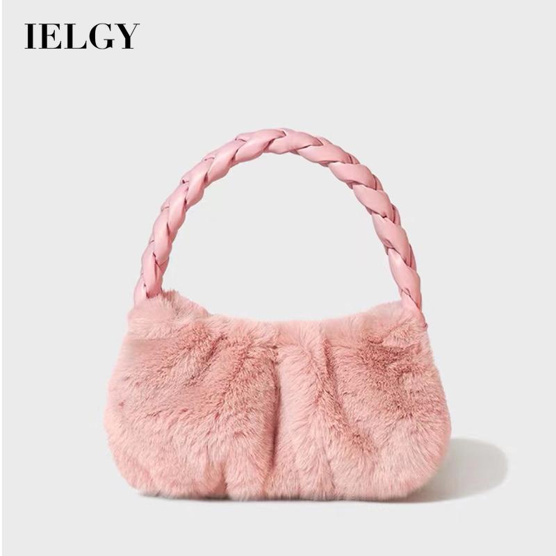 Ielgy Túi Xách Lông Xù Dạng Xoắn Dễ Phối Đồ Chất Lượng Cao Cho Nữ