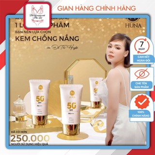 Kem chống nắng Huna SPF50+ giúp ngăn ngừa đốm nâu, vết thâm nám, sạm da, lão hóa - NP90