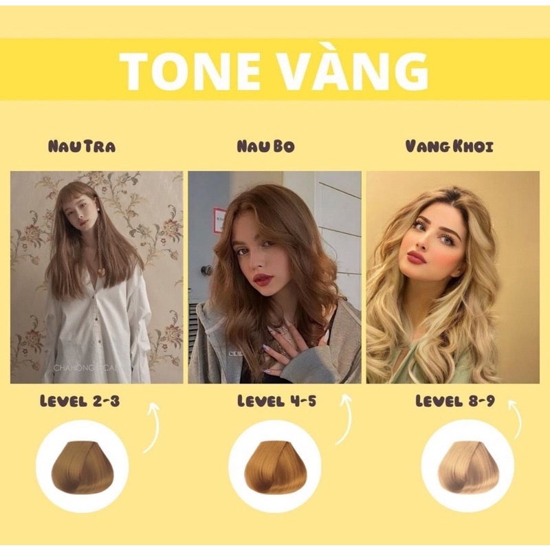 Thuốc Nhuộm Tóc Tại Nhà Tone Vàng Hottrend ( TẶNG OXY + GĂNG TAY + HƯỚNG DẪN)