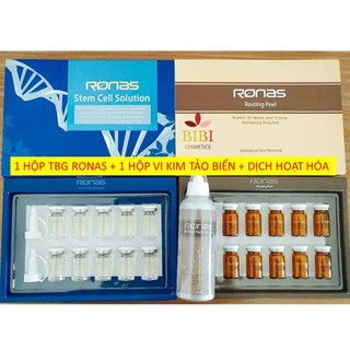 [Chính Hãng + Như Hình] TRỌN BỘ VI KIM TẢO BIỂN RONAS RESTING PEEL VÀ TẾ BÀO GỐC RONAS