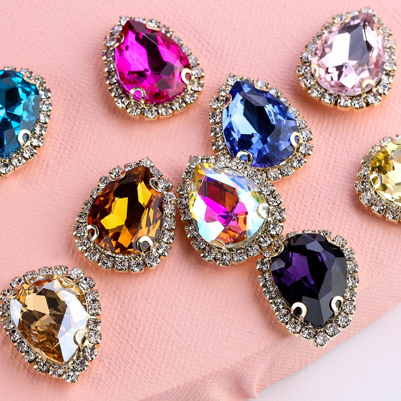 Đá Giả Kim Cương 4 Lỗ Dùng May Vá Quần Áo Diy