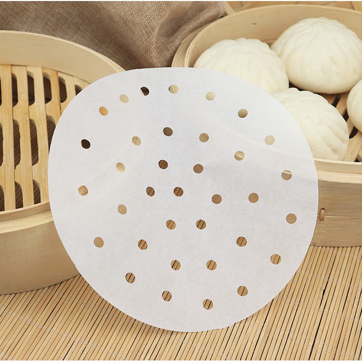 Set 100 giấy nến lót nồi chiên không dầu, hấp nướng bánh, chống dính 88288