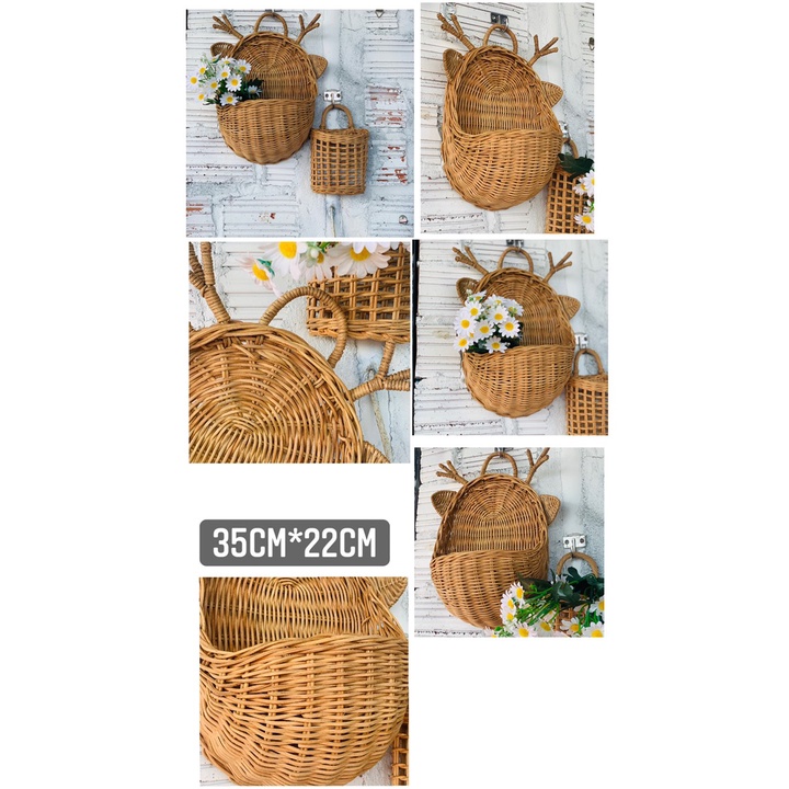 Phụ Kiện Trang Trí Noel Chất Liệu Bằng Mây Tự Nhiên Cao Cấp/ Decor Trang Trí Giáng Sinh Co Quán Cafe, Cửa Hàng