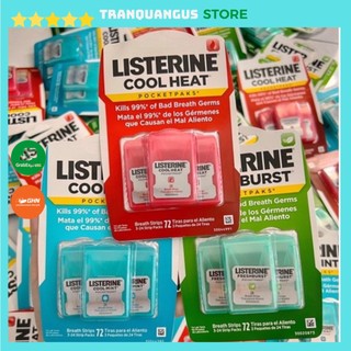 Miếng Ngậm Thơm Miệng Diệt Khuẩn Listerine Pocketpaks Vỉ 3 Hộp, Hương Bạc Hà Mát Lạnh