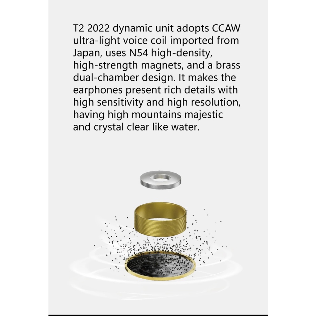 Tai Nghe Nhét Tai TINHIFI T2 DLC Âm Thanh HiFi Có Dây Cáp 2 pin 10mm