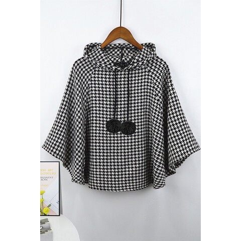 Áo Khoác Hoodie Chui Đầu Dáng Rộng In Họa Tiết Houndstooth Kiểu Hàn Quốc Thời Trang Cho Nữ | BigBuy360 - bigbuy360.vn