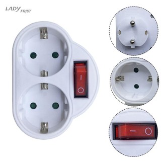 [ FAST SHIPPING ]2-way Switch Socket Double Socket EU Flame Retardant Multiple Plug White
