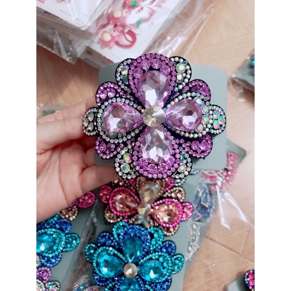 Sỉ 5 kẹp đuôi da đính đá cao cấp gọng 10 phân mẫu mới