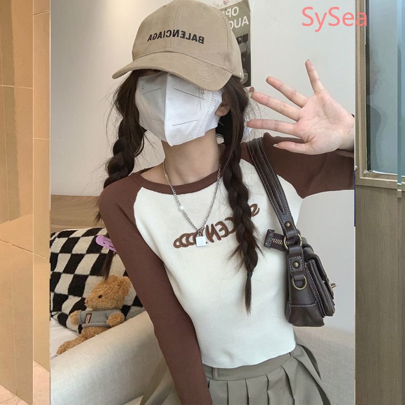 Áo Dệt Kim Tay Dài Dáng Ôm Thêu Họa Tiết Xinh Xắn Thời Trang Cho Nữ