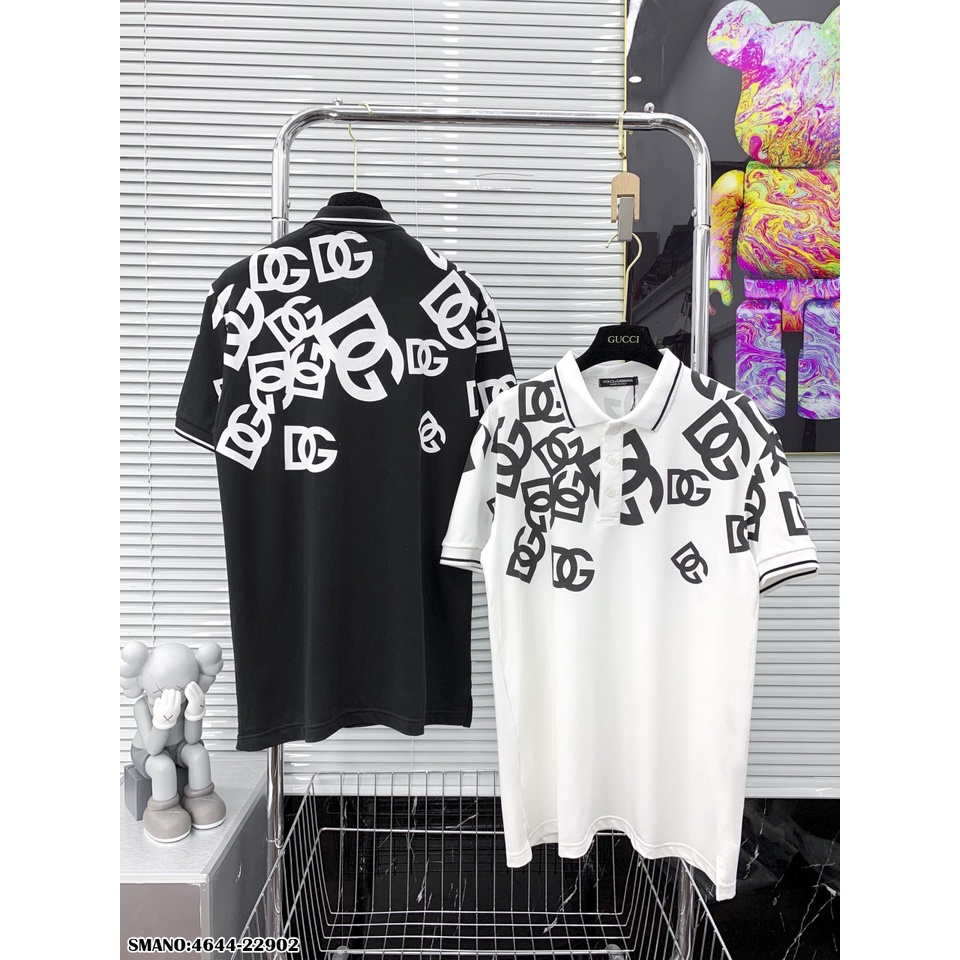 Áo Polo Nam In Chữ DG Viền Trắng Cực Hot - Áo Phông Cổ Bẻ Nam DG Chất Cotton Mát Mịn