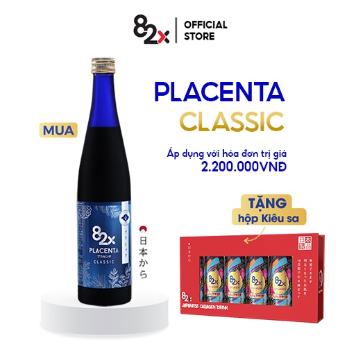 Nước uống 82X PLACENTA CLASSIC chứa 450.000mg Nhau Thai , dưỡng trắng da đến từ Nhật Bản 500ml/chai