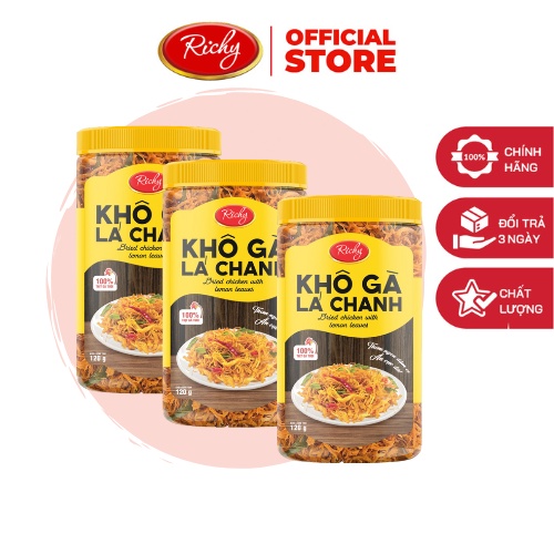 Combo 3 lọ Khô Gà Lá Chanh Richy thơm ngon hấp dẫn