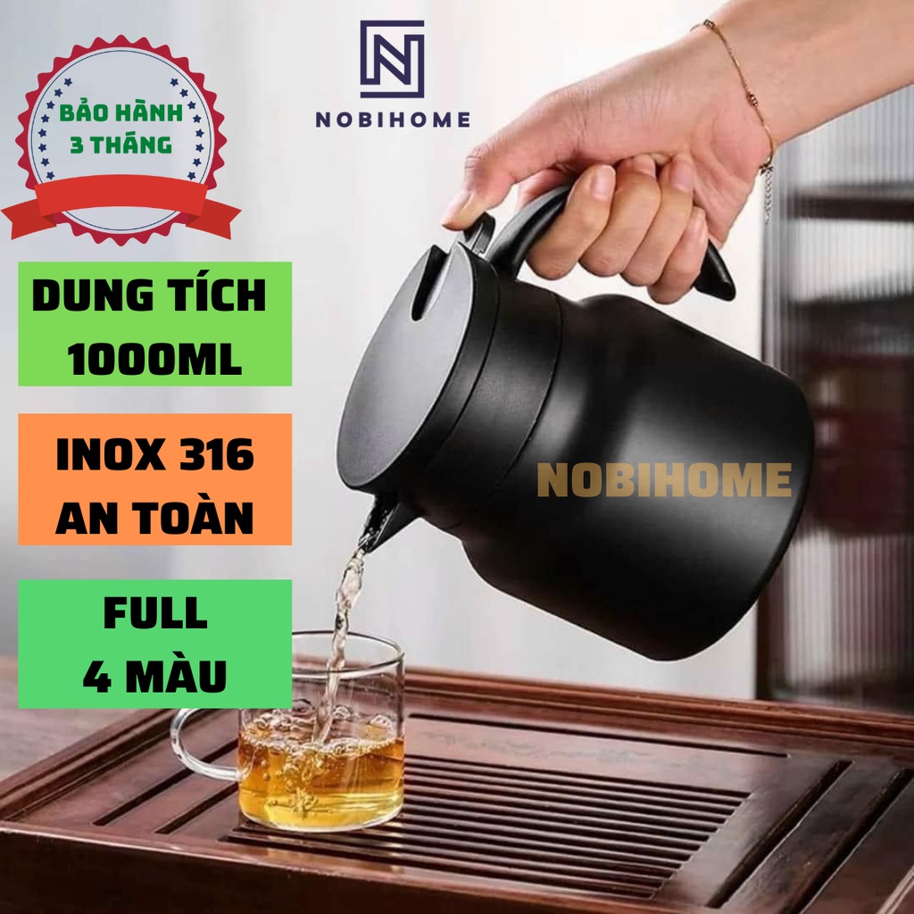 Ấm pha trà giữ nhiệt có lưới lọc trà dung tích 1000ml Nobihome,bình nước pha trà giữ nhiệt có lõi lọc trà Nobihome