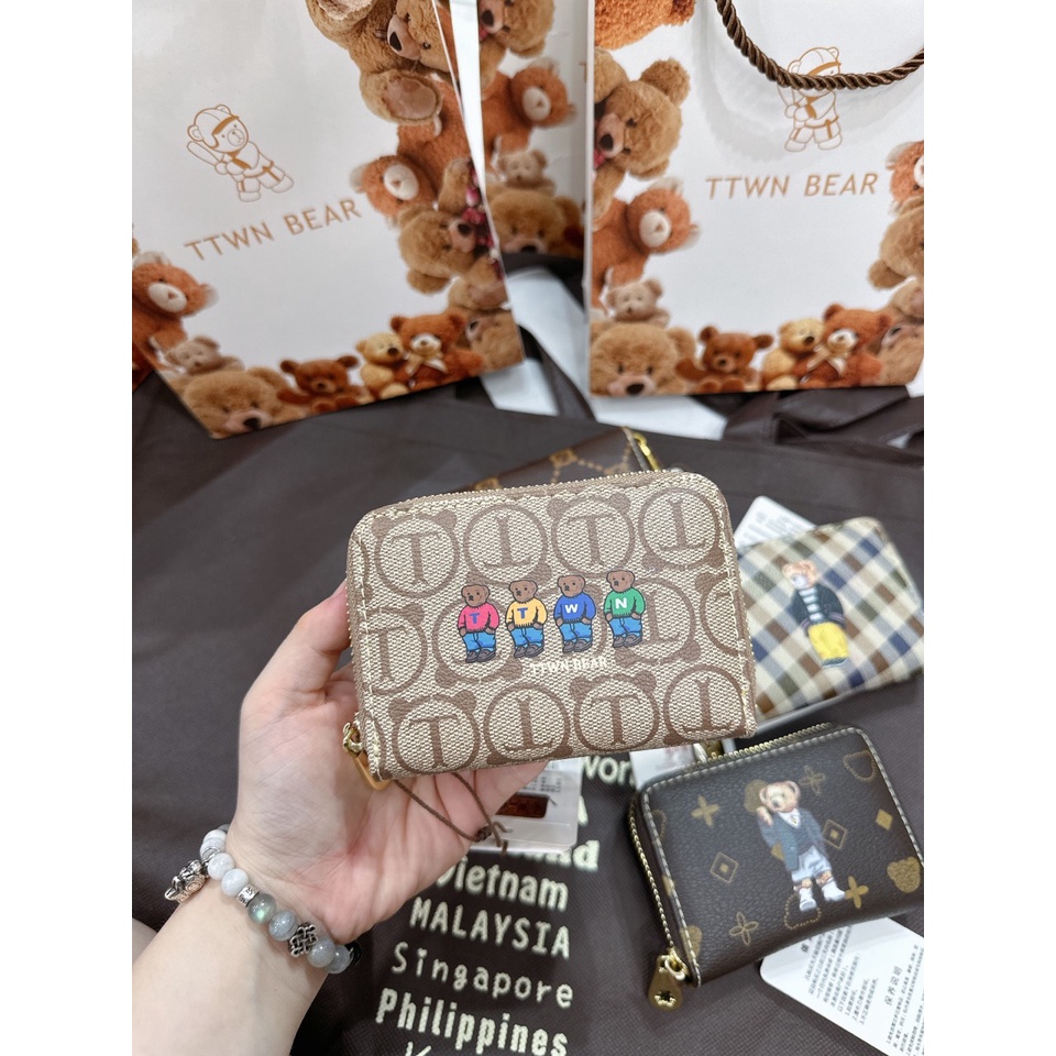 [HÀNG MỚI VỀ] VÍ CẦM TAY NHIỀU NGĂN MINI ĐỰNG THẺ  TT1102 và TT2197 - CHÍNH HÃNG TTWN BEAR - PICK TRỰ