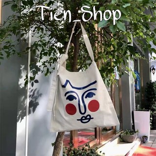 🍊 túi vải tote mặt cô gái cá tính má đỏ độc lạ 🍀