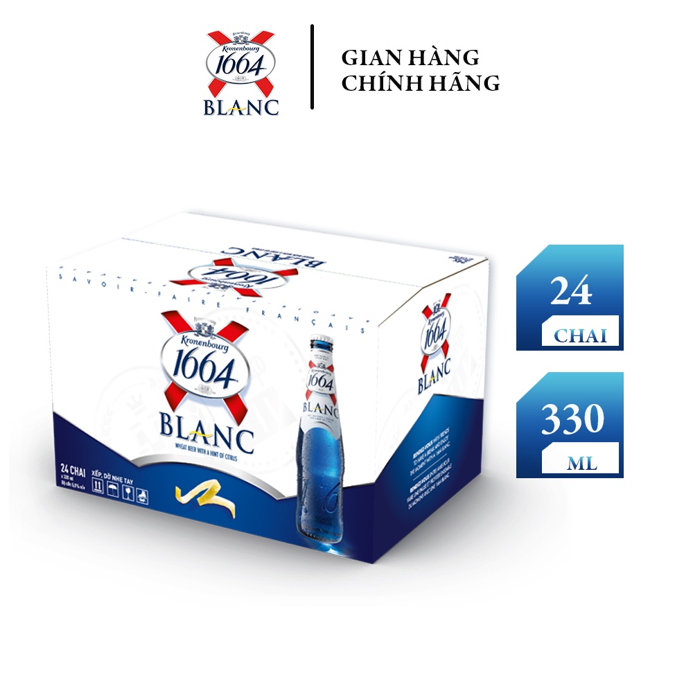 Thùng 24 Chai bia Kronenbourg 1664 Blanc 330ml