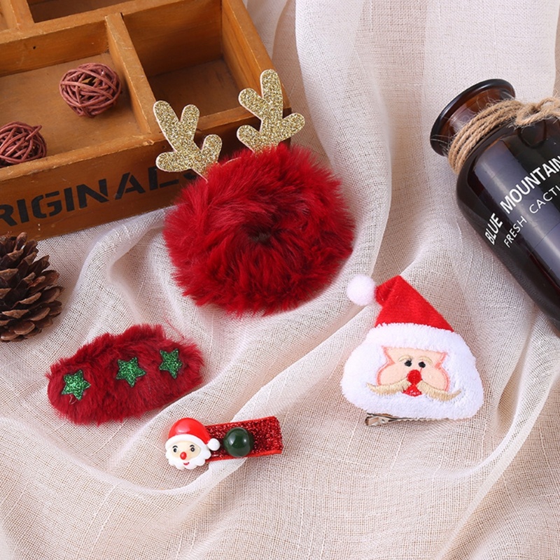 Set 4 Kẹp Tóc Chủ Đề Giáng Sinh Đáng Yêu