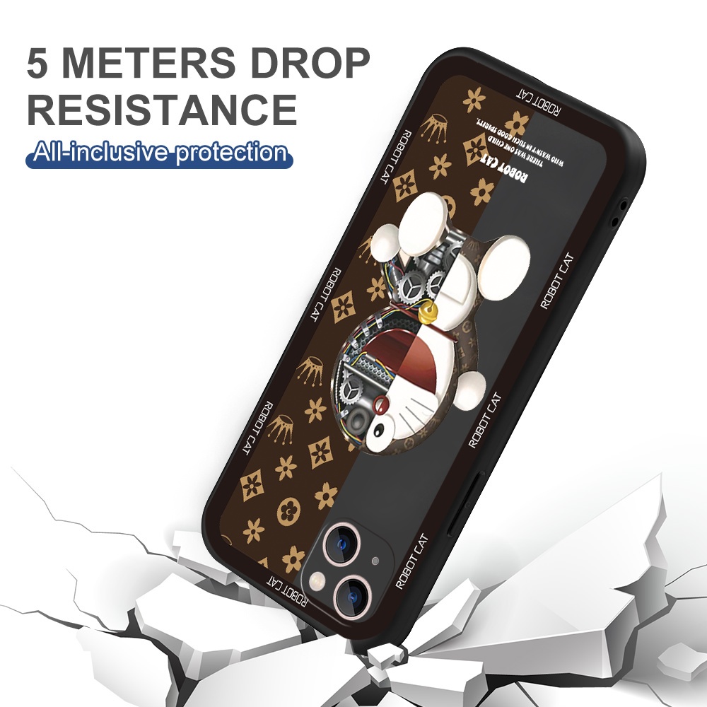 Ốp Điện Thoại Silicon Mềm Hình Doraemon Hai Màu Cho iPhone 14 Pro Plus Max 13 12 11 mini Pro Max XS XR X 7 8 SE 6 6S mini Pro