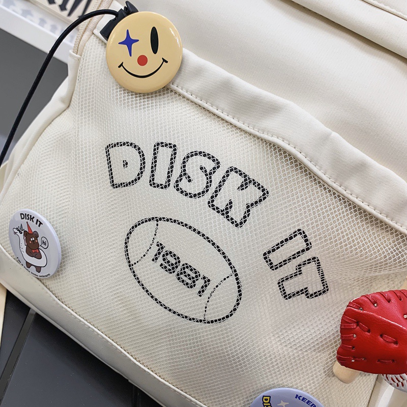 Balo PRETTYZYS thiết kế cỡ lớn 14 inch dành cho học sinh trung học Hàn Quốc 2022