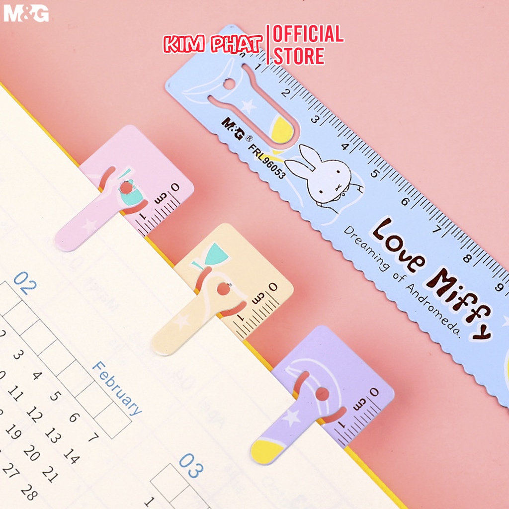 Thước kẻ nhôm 15cm học sinh MG FRL 96053 Love Miffy