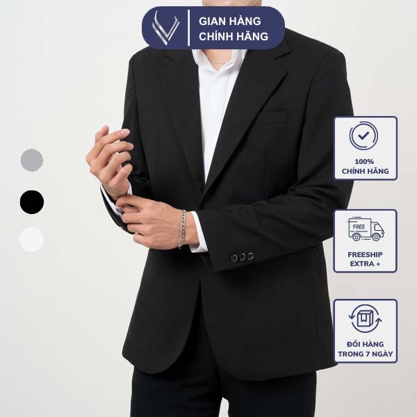 Áo Vest Nam Blazer Nam 2 Lớp Form Rộng Dáng Dài Có Độn Vai Phong Cách Hàn Quốc Thương Hiệu Veratino