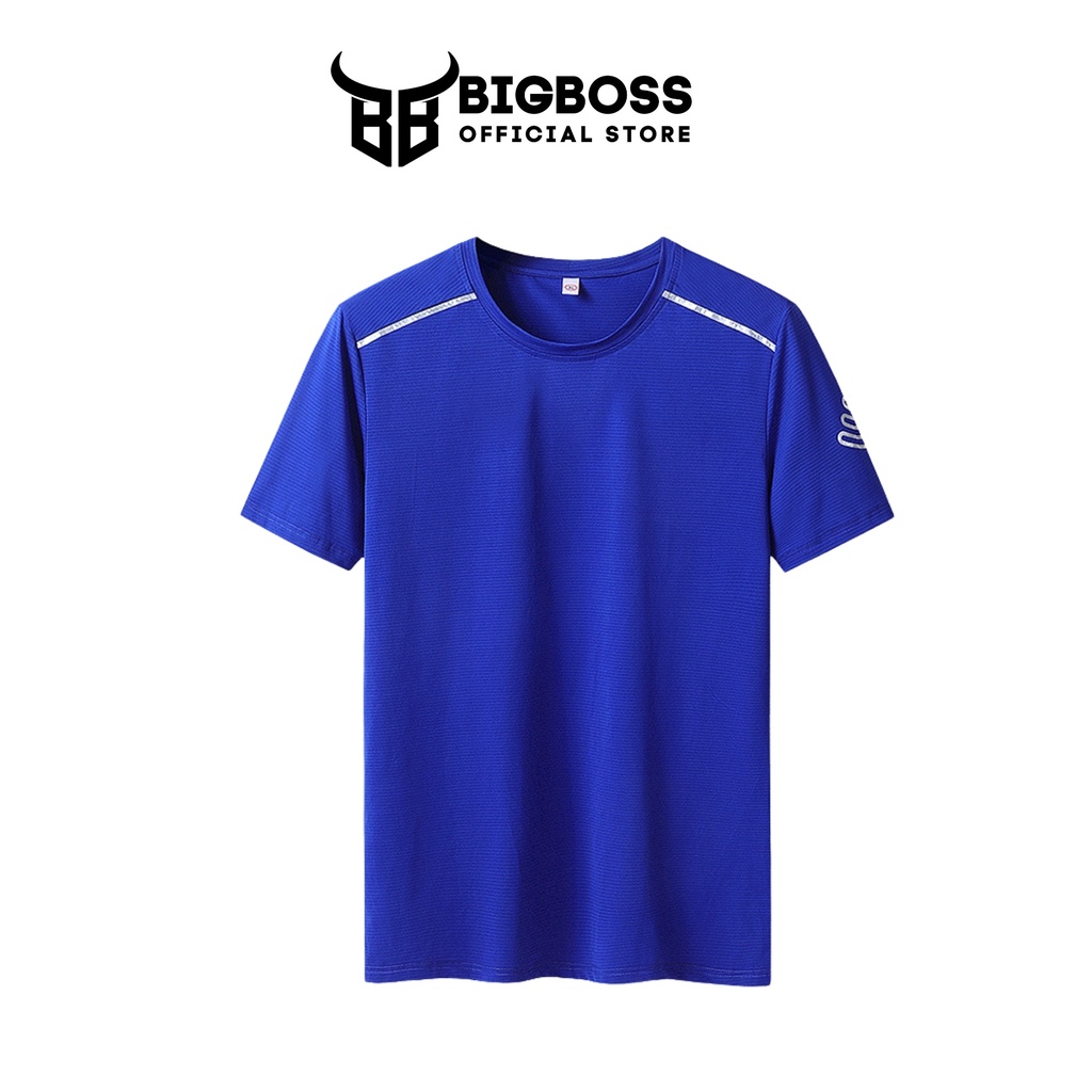 Áo thun ngắn tay bigsize nam BIGBOSS 80-120kg (2XL-6XL) vải tổng hợp co giãn chống nhăn, bền màu, lịch sự STS.03