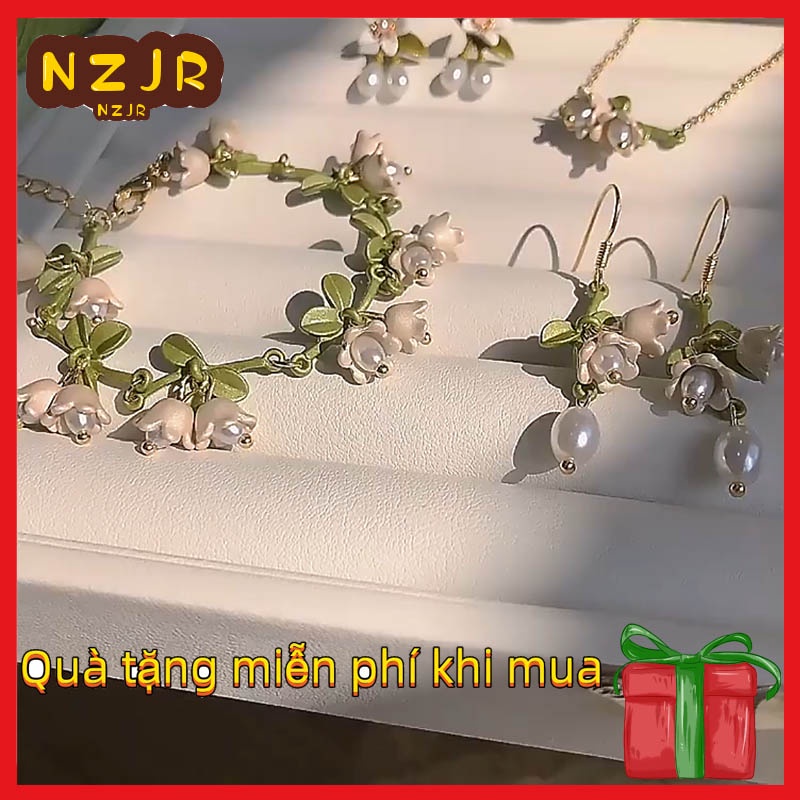 ※NZJR※Hoa loa kèn trắng của thung lũng Bông tai Vòng cổ Vòng cổ