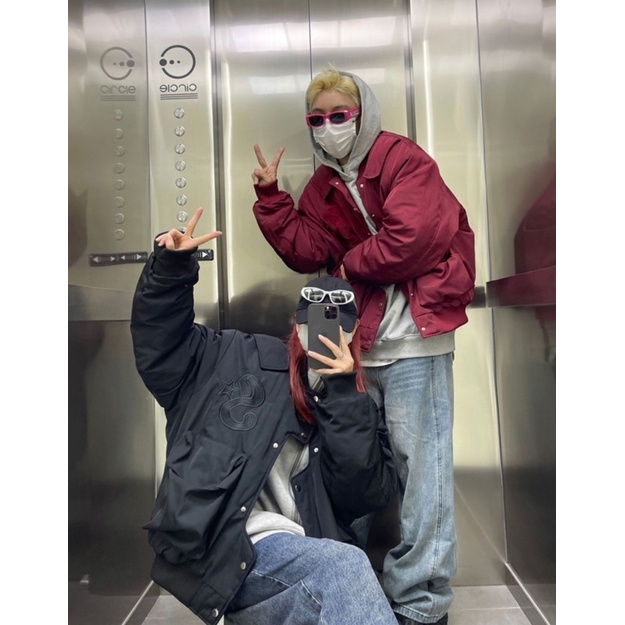 Áo bomber thêu logo chữ S phong cách đường phố hiphop ulzzang